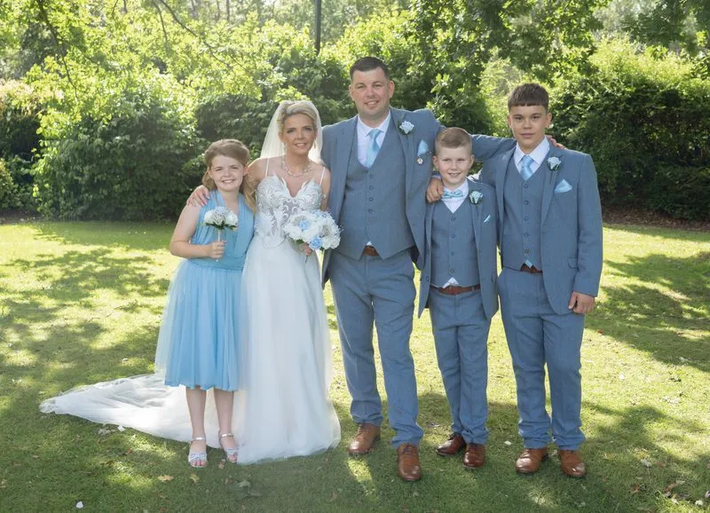 The wedding party, little ones and all