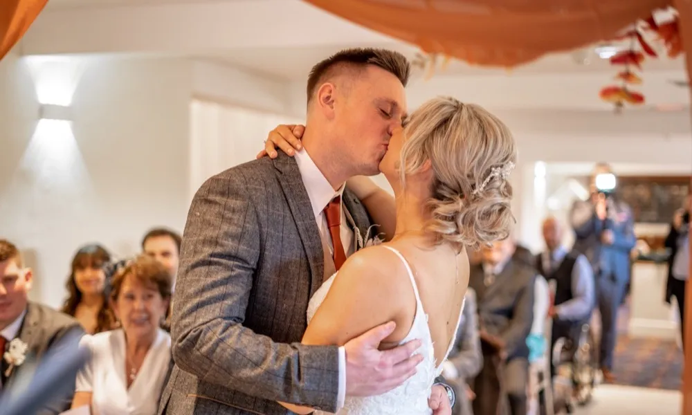 Leigh and Chris during their first dance at Sitwell Arms Hotel near Sheffield